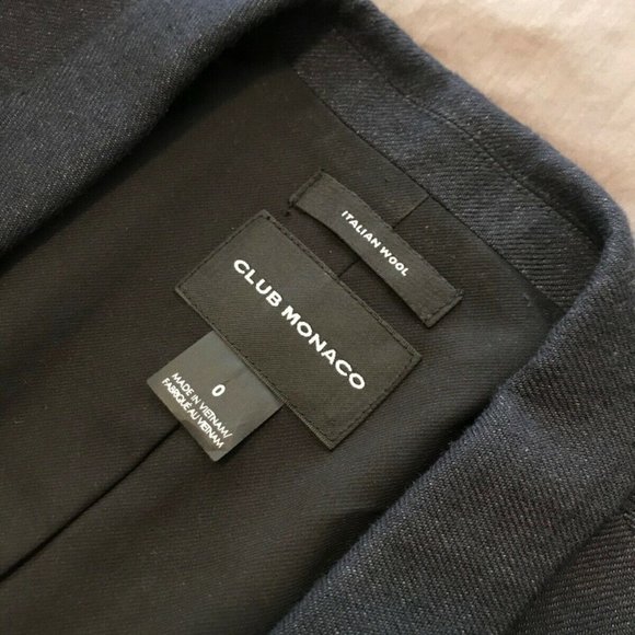 New Club Monaco Blazer Jacket Women Blazer Navy Italian Wool Blazer Jacket - Picture 7 of 10